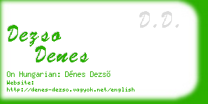 dezso denes business card